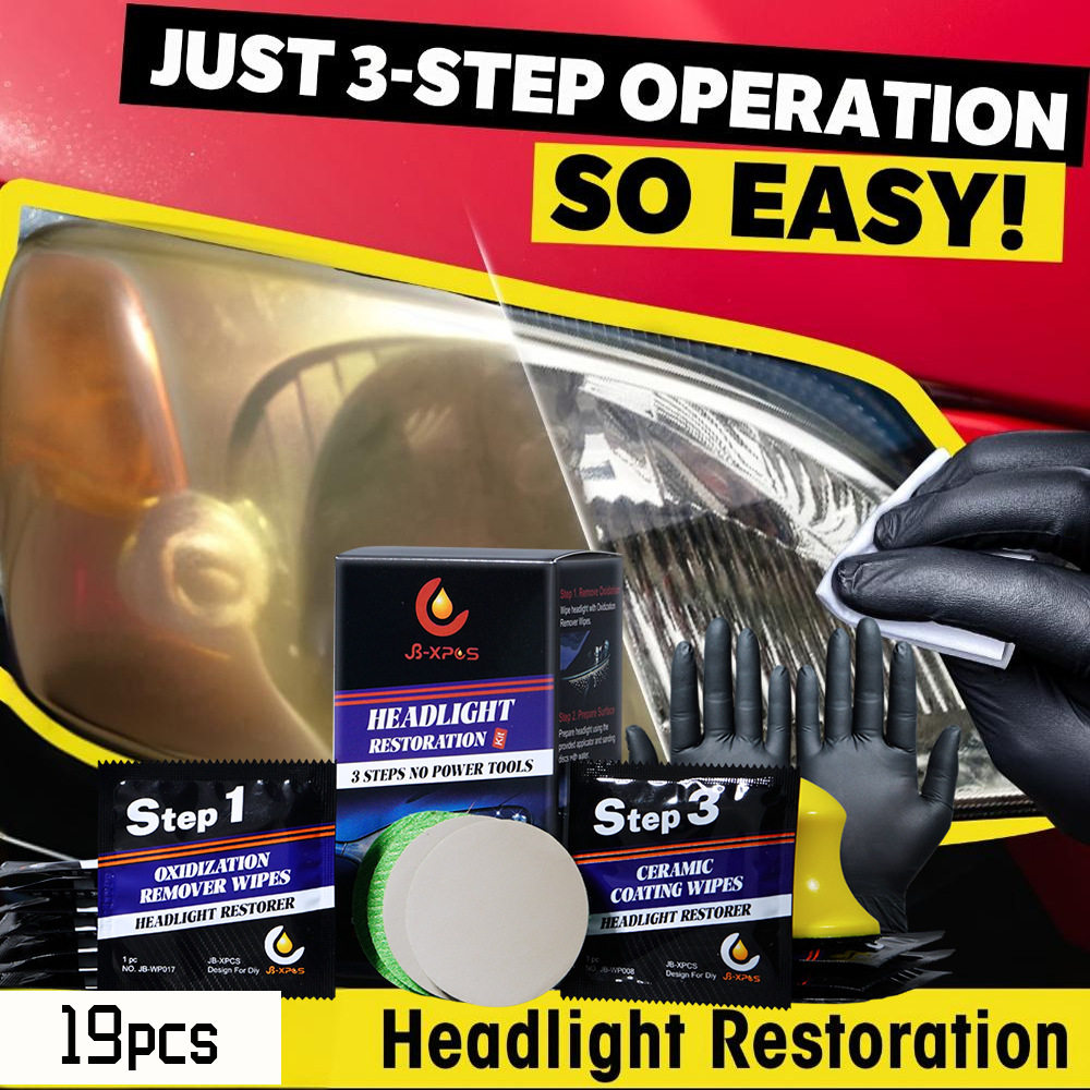 Car headlight repair refurbished wipes suit 3 Step Headlight Restoration Kit