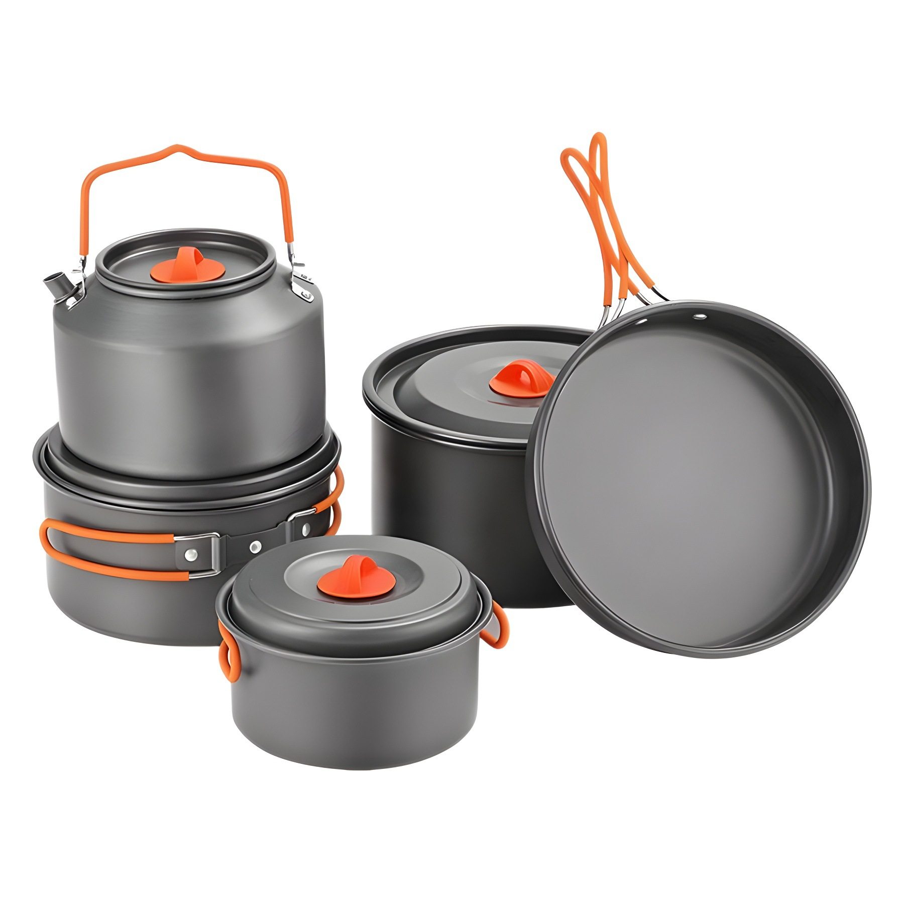 Outdoor Pot Portable Camping Cooking Pot Small Large Hanging Pan Frying Pan Kettle 3-5-7-12 Non-stick Pan suit