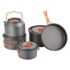 Outdoor Pot Portable Camping Cooking Pot Small Large Hanging Pan Frying Pan Kettle 3-5-7-12 Non-stick Pan suit