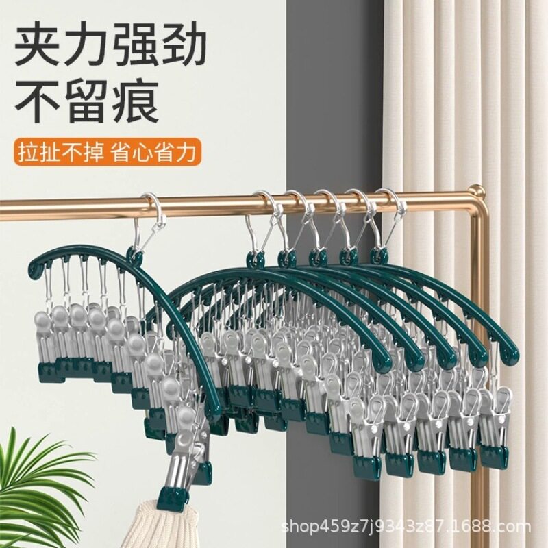 Sock Drying Rack with Multiple Clips, Windproof Sock Clips, Stainless Steel Clothespins, Non-Marking, Non-Slip, Multi-Functional