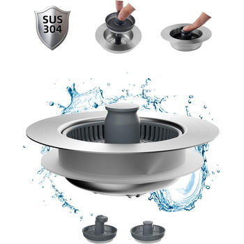 Stainless steel kitchen old-fashioned sink bounce core drain sewer filter shallow vegetable basin residue anti-blocking