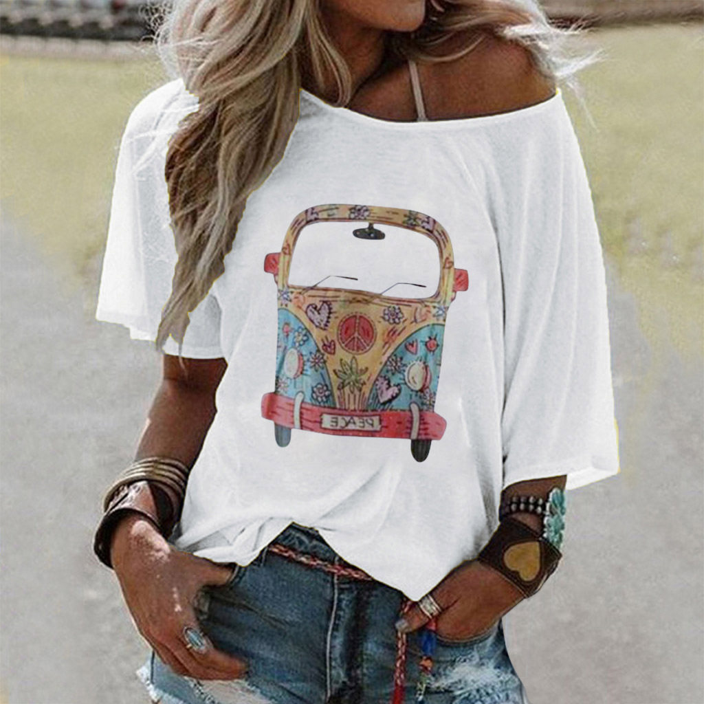 Womens Fashion Short Sleeve T Shirt Trendy Print Design Casual Wear for Everyday Use Wholesale Available
