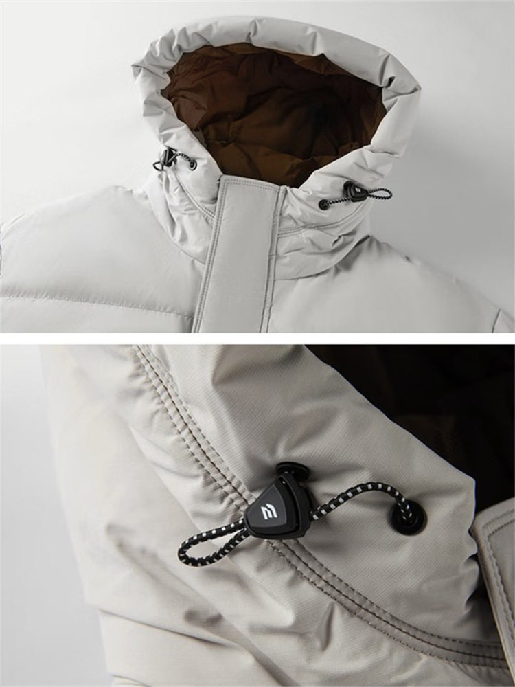 Brand Cut Label Men's New Winter Solid Color Hooded Letter Print Thickened Warm Casual down Jacket Y4Y062