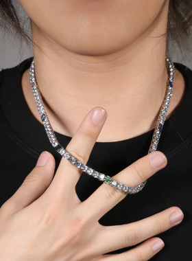 欧美跨境项链嘻哈古萌镶锆石锆石