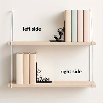 Reading Girl Silhouette Bookend Let's Read Creative Bookend Literary Desktop Bookshelf Clip Decorative Ornament Gift