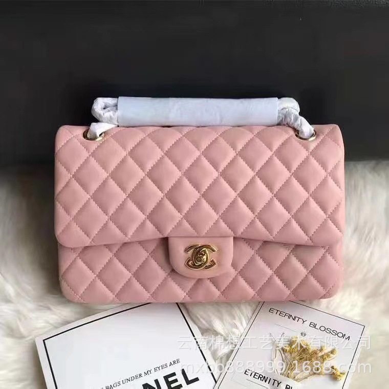 25 New Style Small Fragrance Grandma Shoulder Crossbody Bag Square Fat Caviar Cowhide Sheepskin Genuine Leather Small Square Bag for Women