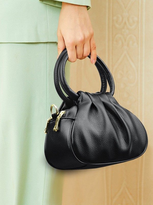 Cross-Border Mom Bag, Simple Middle-Aged Women's Bag, 2025 New Style Women's Double-Layer Small Handbag, Crossbody Soft Leather Women's Small Bag