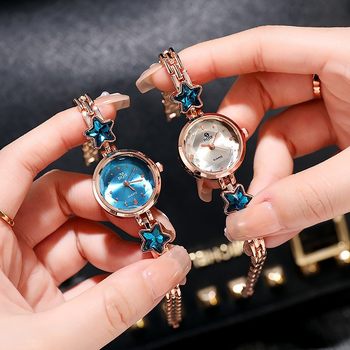 2025 Popular Fashion Temperament Lucky Star Small Dial Quartz Rhinestone Light Luxury Bracelet Watch