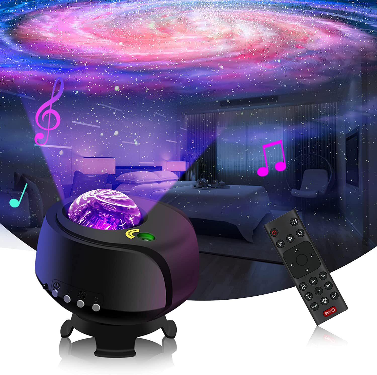 USB Music Bluetooth Led Northern Lights Galaxy Starry Sky Lamp Projector Lamp Water Pattern Laser Atmosphere Night Light