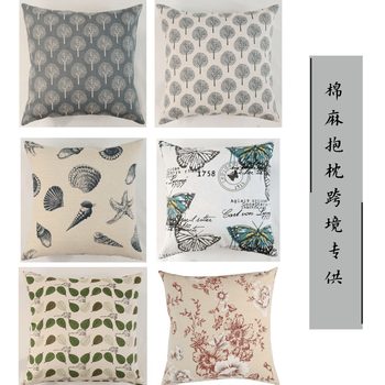 Nordic modern minimalist forest Marine polyester linen sofa pillow cushion furniture decoration