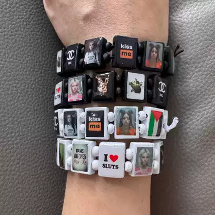 Black Inventory Portrait Oil Drop Sticker Square Bracelet Bracelet Foreign Trade Jewelry Plate Fashion Hot Product