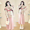 Autumn and Winter Suit 2024 New Sweet Knitted Bottoming Skirt + Flower Jacket Cardigan Two Pieces…