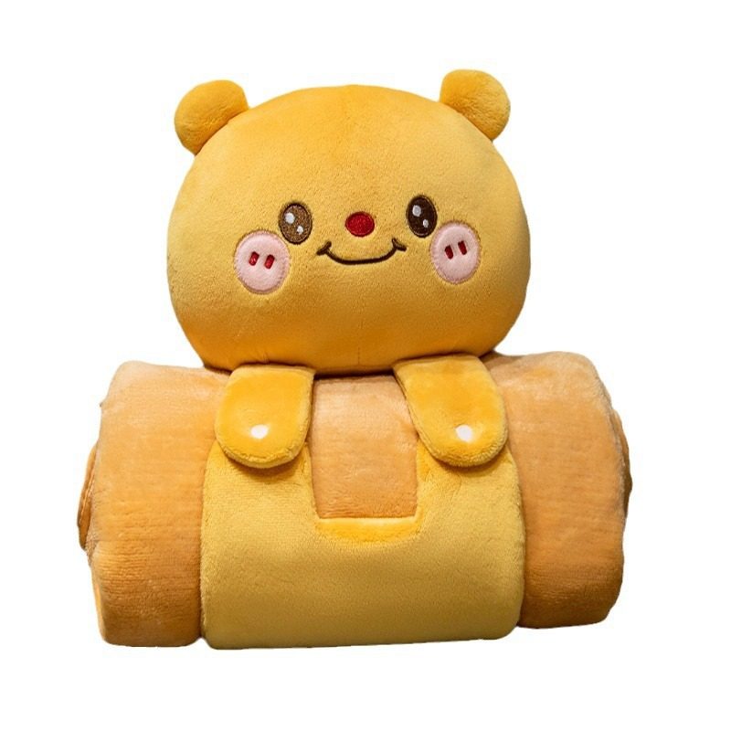 Cartoon Capibala Roll Blanket Three-dimensional Blanket Pillow Blanket Office Nap Air Conditioning Blanket Foldable Women