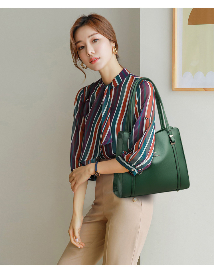 Túi tote nữ da PU vân vải thiều cỡ lớn dáng ngang vuông — Màu đen, Màu đỏ, Màu xám, Màu xanh lá