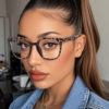 Classic Square and Round Frame Glasses 2025 New Cross-Border Glasses Frame Whitening Casual Flat Mirror Plain Rice Nail Glasses Frame