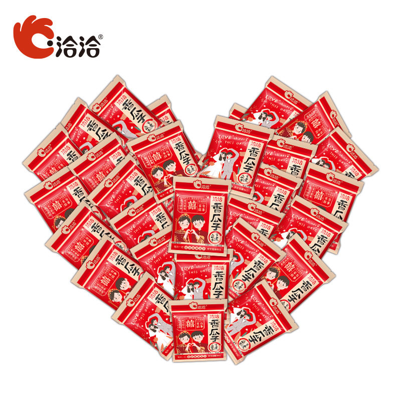 Qiaqia Melon Seeds Festive Edition Small Pack Wedding Celebration Peanut Sunflower Seeds Whole Box Nuts and Snacks Wholesale