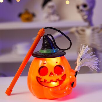 Halloween Decoration Pumpkin Lantern Satchel Lamp Kidsren's Toys Funny Laughter Luminous Lantern Kindergarten Decoration Arrangement