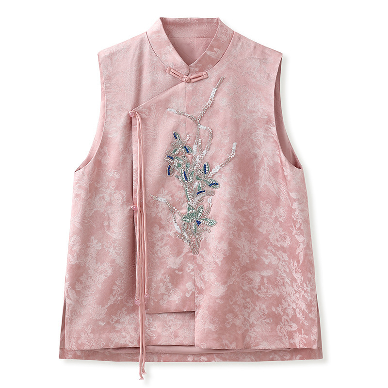 Áo vest nữ thêu thủ công cao cấp dáng rộng thanh lịch — Bột Tao Yao (Giao hàng trong 7 ngày), Bột Tao Yao (phát hành trong cùng ngày), Vàng Champagne (xuất xưởng trong ngày), Vàng sâm panh (giao hàng trong 7 ngày)