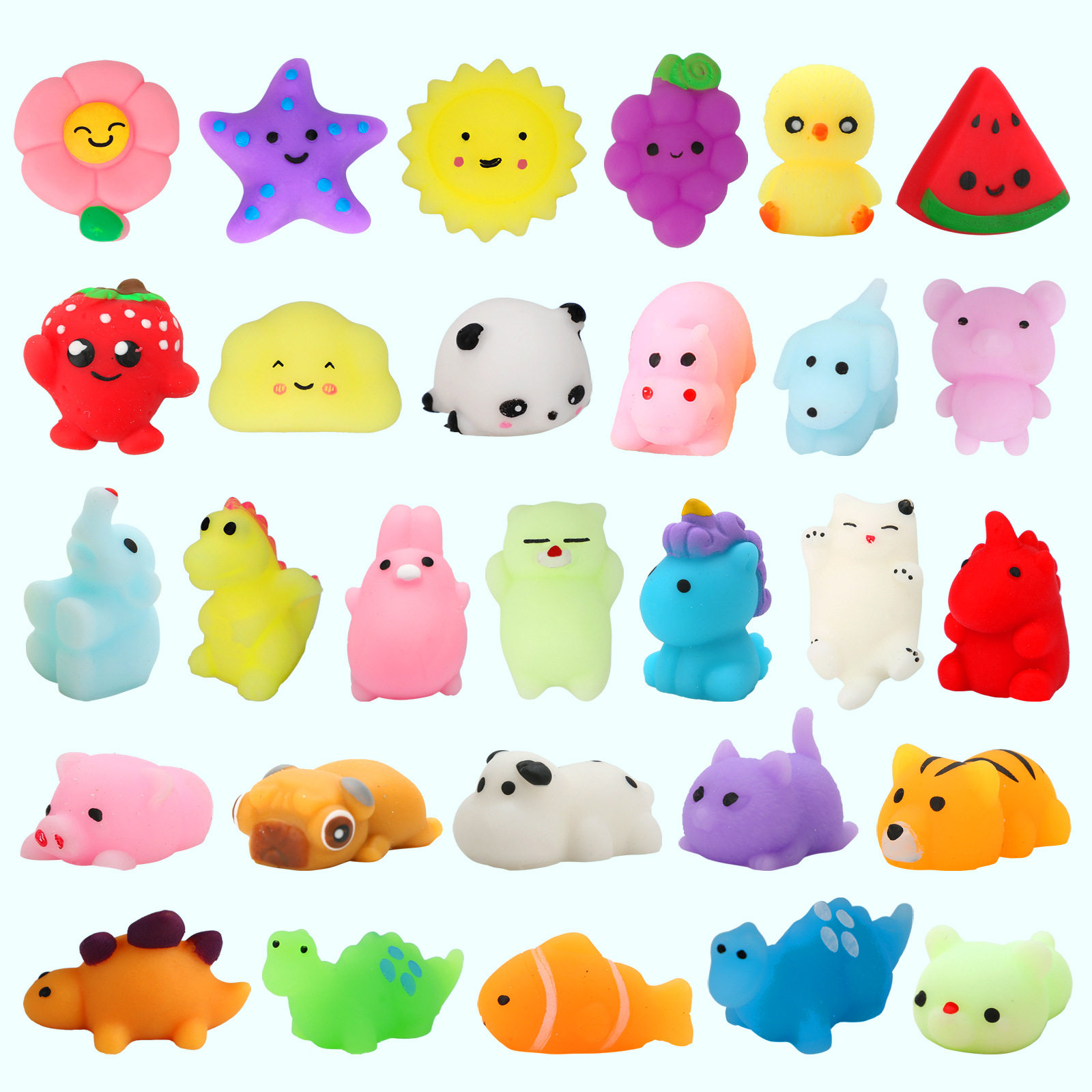 厂家批发动物捏捏乐可爱小团子跨境MOCHI解压发泄萌宠玩具SQUISHY