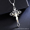 2026 New European and American Style Cross Necklace for Men, Simple Long Gothic Retro Stainless Steel Non-Fading Pendant for Women