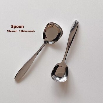 Korean style household dessert spoon ice cream spoon rice spoon spoon wholesale spoon high color value tableware stainless steel spoon