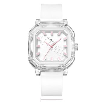 Fanmira digital student watch jelly silicone tape high-looking simple niche men and women same square watch 0618