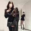 Yujie Black Lace Slim-fit Suit suit Autumn New Design Suit Jacket Micro-blare Trousers Two-piece Set