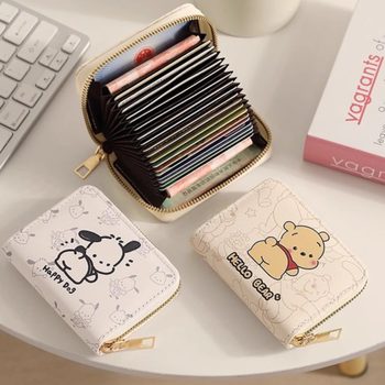 Cute Pacha Dog Multi-Card Slot Large Capacity Anti-Degaussing Portable Compact Driver's License Bank Card Storage Coin Purse