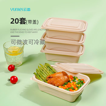 Yunlei Biodegradable Disposable Lunch Box Square Food-Grade Corn Starch-Based Bowl Lunch Box Lunch Box with Lid