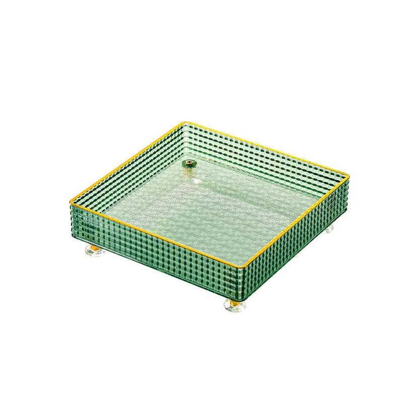 Light Luxury Crystal Desktop Cosmetics Storage Box Sundries Snack Storage Basket Kitchen Finishing Box Bedroom Storage Box