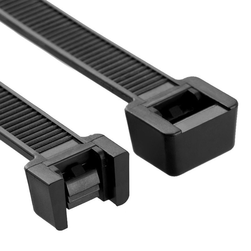 100 Pieces in Stock, Individually Packaged Black and White Plastic Cable Ties, Snap-On Cable Ties, Self-Locking Nylon Cable Ties