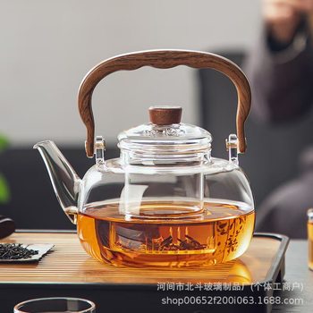 Cooking Tea Around the Stove, Open Flame Teapot, Tea Set, High Borosilicate Glass, High Temperature Resistant Flower Teapot, Elegant Moist Pot, Teapot, Electric Cooking
