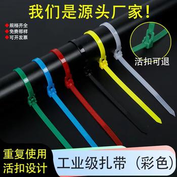 Removable reusable buckle nylon cable tie plastic strap fixed buckle binding loose cable tie wholesale