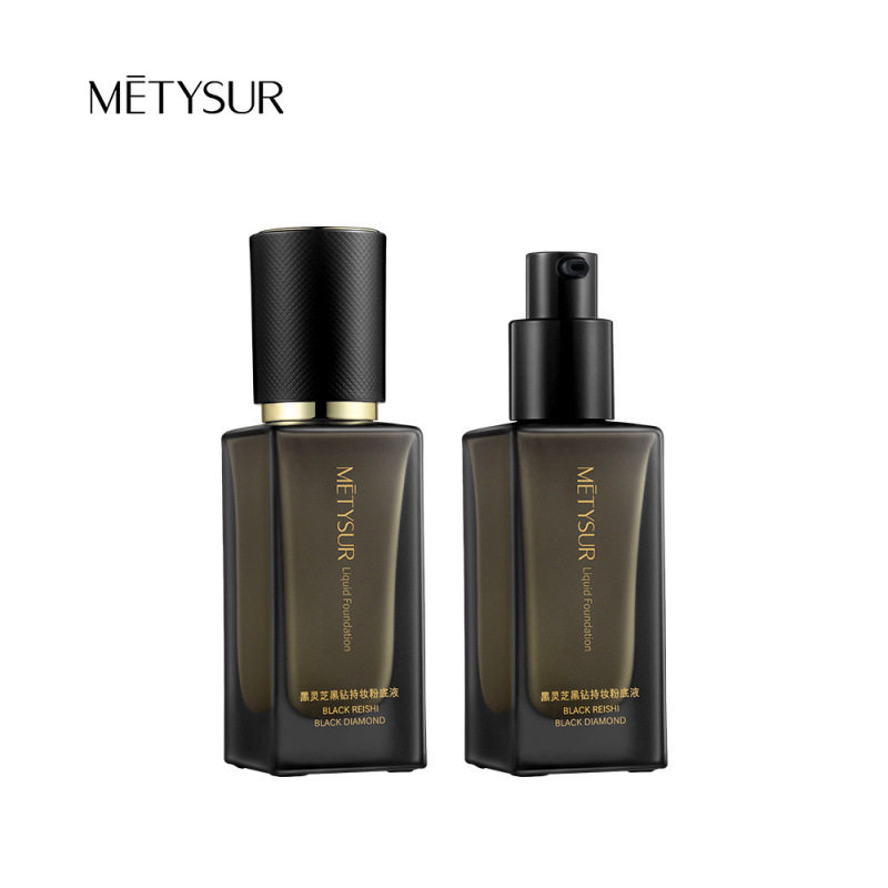 Meitixiu Black Ganoderma Black Diamond Long-Lasting Makeup Liquid Foundation Soft Mist Long-Lasting Non-Removing Makeup Moisturizing Concealer Waterproof and Sweat Resistant