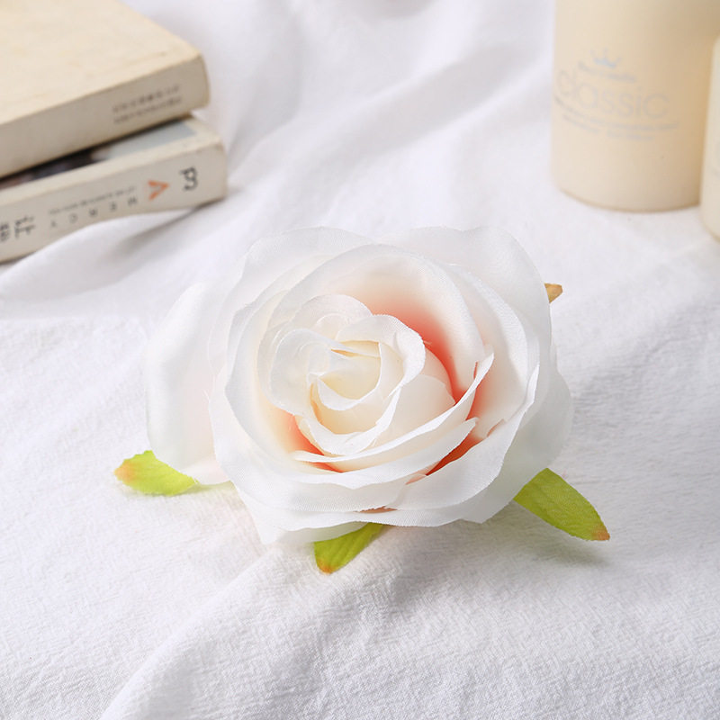 仿真玫瑰花头DIY假花绢花婚庆婚礼花材胸花发饰装饰花玫瑰花批发