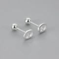 Pig nose screw earrings/plain silver