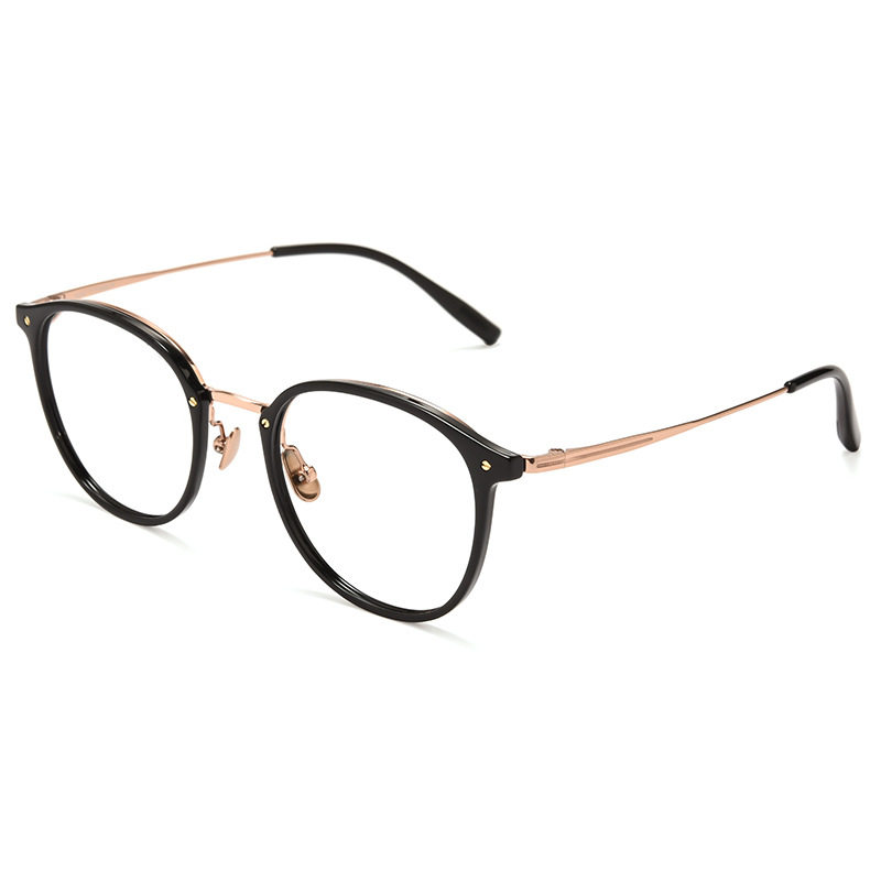 Myopia Glasses Women's Oval Ultra-light Pure Titanium Cold Tea All-match Glasses Frame for Myopia Anti-blue Glasses Frame