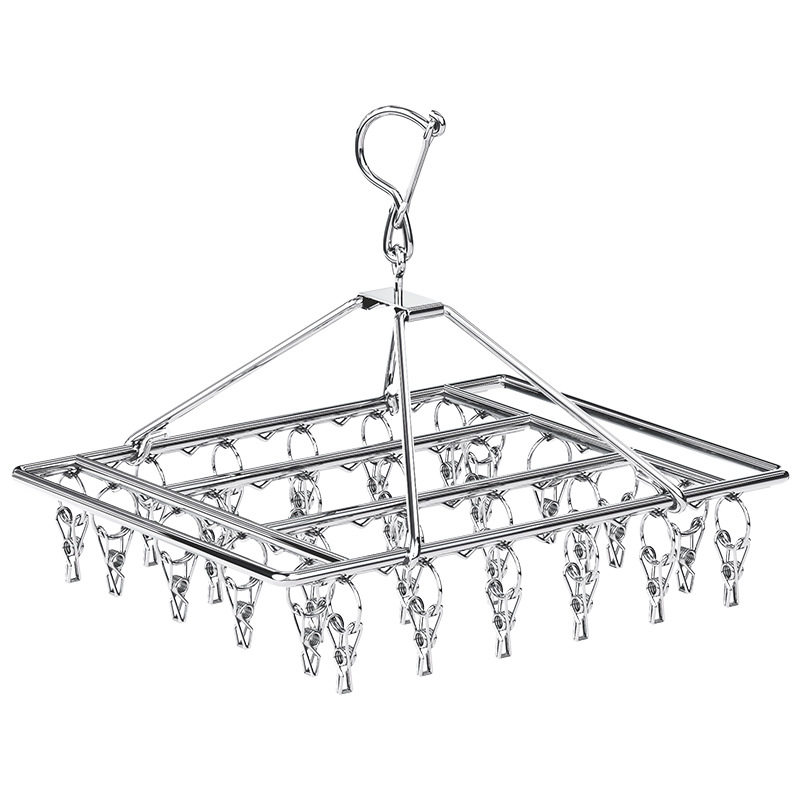 Stainless steel clothes clip drying socks artifact clothes hanger multi-clip underwear hook baby multi-functional student D