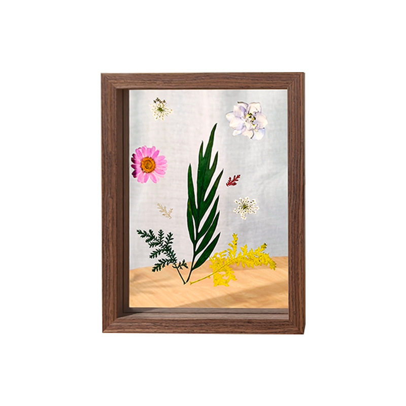 Double-Sided Transparent Glass Photo Frame Table Creative Ornaments Plant Leaf Specimen Frame Paper-Cut Picture Frame Manufacturer Wholesale