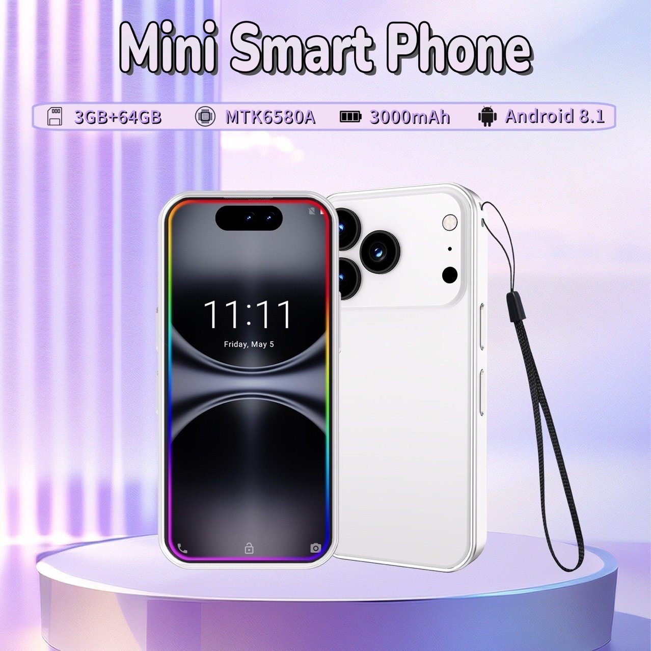 新款迷你跨境mini 17 ProMax4寸卡片机incell屏安卓10外贸手机