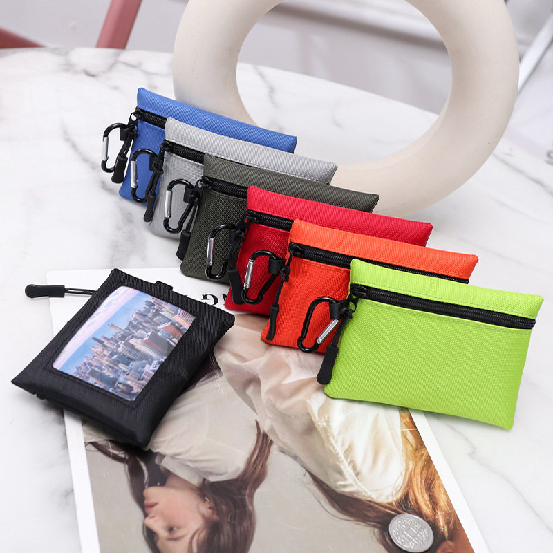 [Printable LOGO] Macaron Color Men and Women Can Hang Coin Purse Card Bag Mini Coin Headset Key Bag