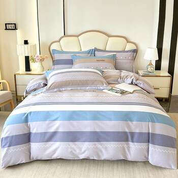 2025 New 100% Thickeneded Cotton Four-Piece Set Pure Cotton Four-Piece Set Brushed Four-Piece Gift Box Set - Scene 2