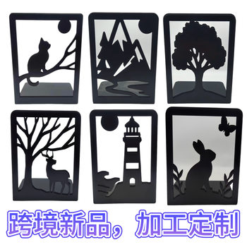 Foreign Cartoon Hollow-Out Desktop Storage Cross-Border Wholesale In-Stock Library School Student Bookends Book Clips Metal Books
