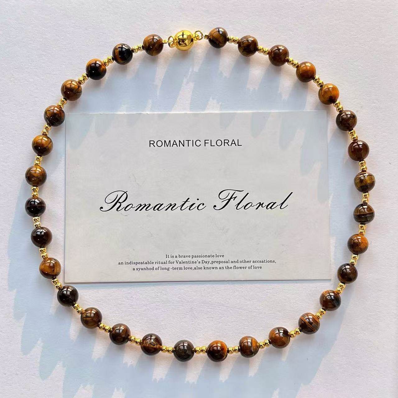 The Shop Owner Recommends the New Autumn and Winter Premium Melard-Style Natural Tiger Eye Stone Necklace. Authenticity Can Be Verified and Re-Inspected at the Base