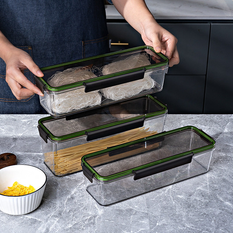Rectangular Noodles Storage Sealed Box Large Capacity Food Storage Box Sealed Moisture-proof Transparent Visible Pasta Noodles