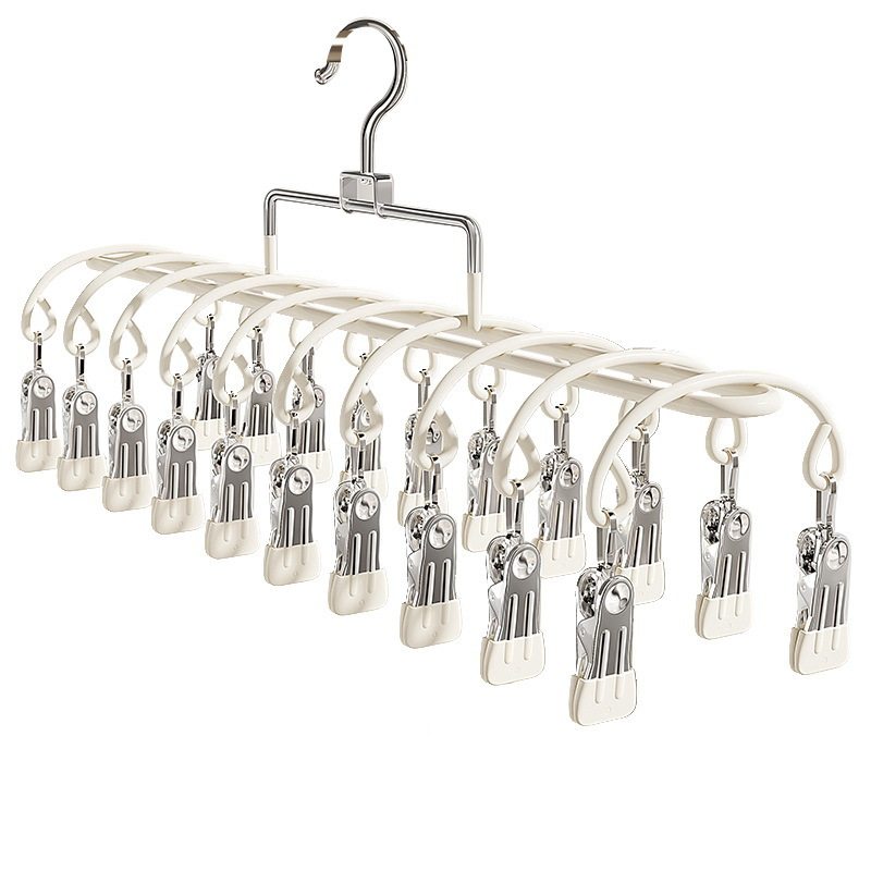20 Clips Metal Clothes Hanger Non-Slip Socks Underwear Clips Hat Clips Drying Dormitory Essential Items Clips Clothes Drying Rack Home Use