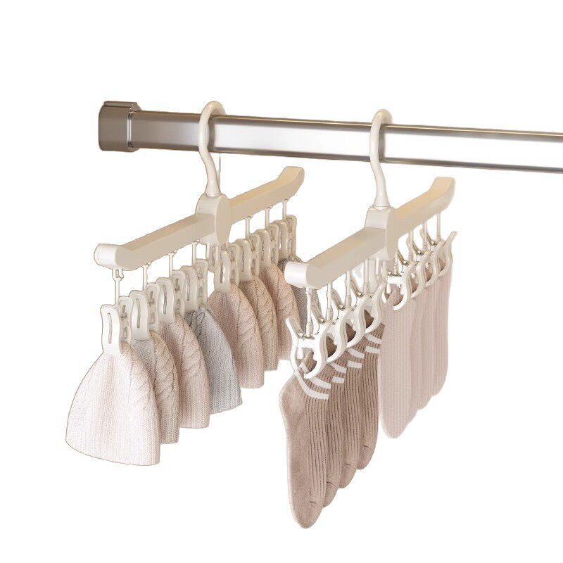 Sock Drying Rack Baby Clothes Hanger with Multiple Clips Children's Underwear Hanger Baby Household Gadget Multi-Clip Clothespin