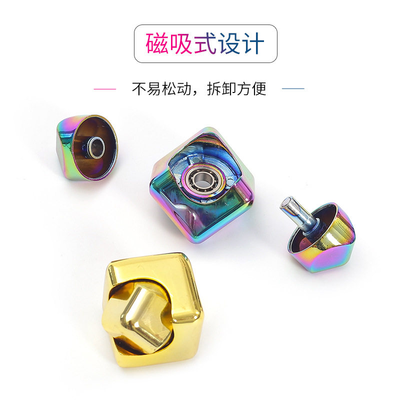 Source Manufacturer Colorful Metal Top Colorful Square Edc Fingertip Top Sieve Creative Rotating Top