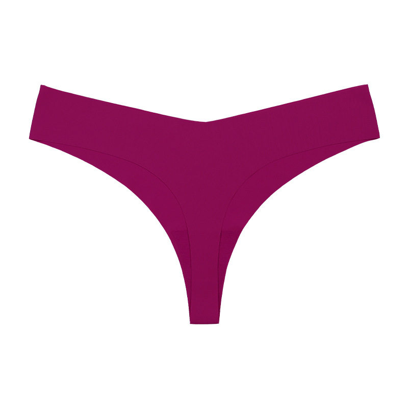 欧美低腰冰丝裸感无痕纯棉裆透气大码T型内裤 女士性感一片式内裤