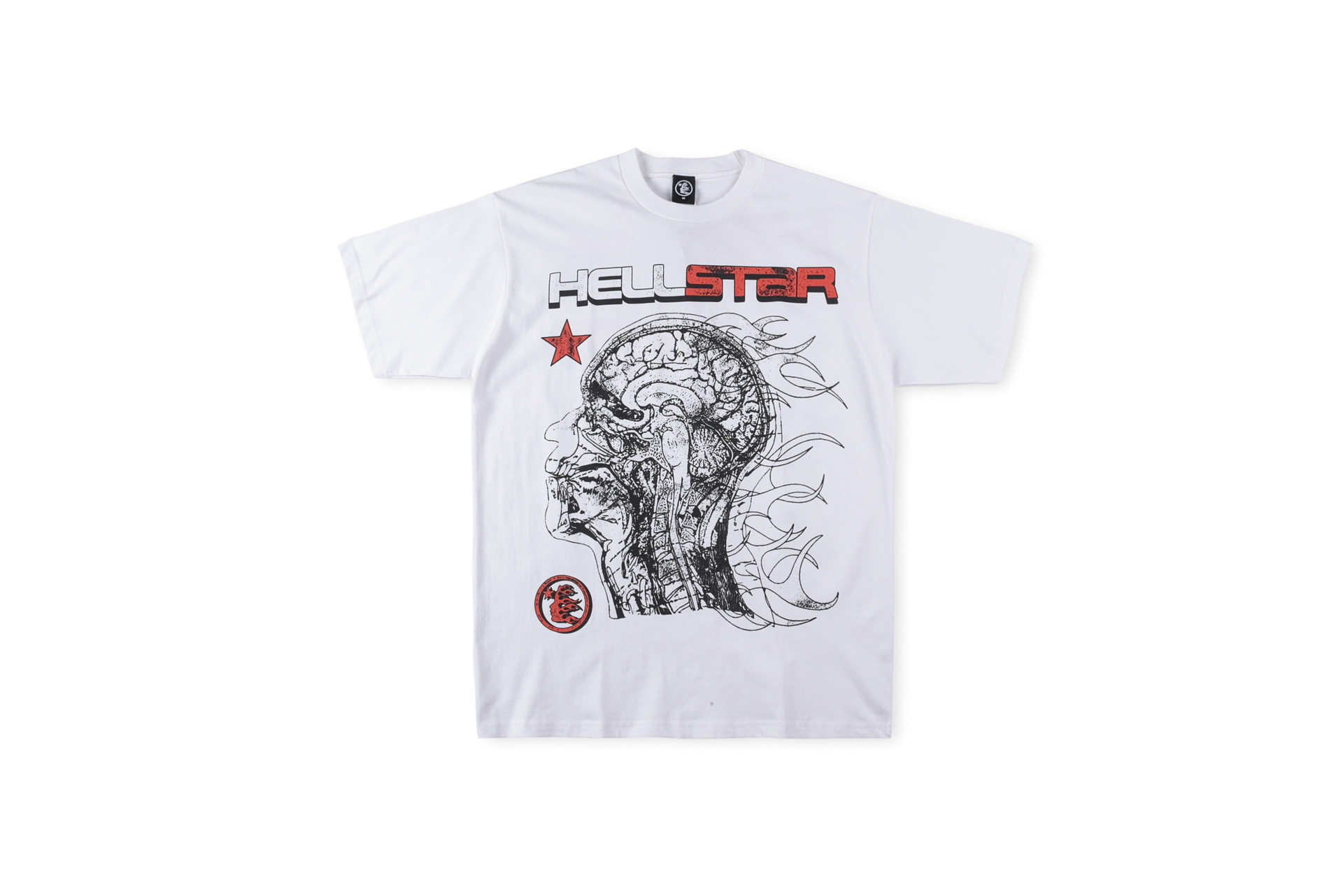 Wholesale HELLSTAR STUDIOS European and American high street skateboard printing meditation skull big logo men and women washed T